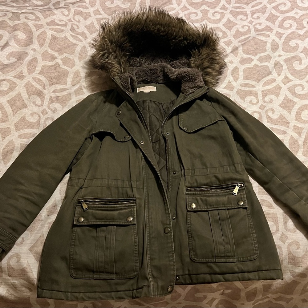 ❌SOLD❌ 
Michael Kors Fur Hood Military Coat (used)